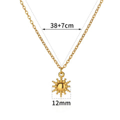 Stainless Steel Sunflower Pendant Necklace for Women
