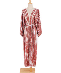 Long Tie-Dye Kimono Cover-Up – Open Front Beachwear for Women