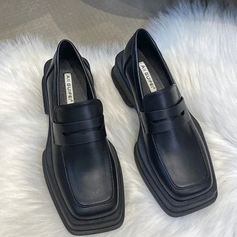 Women'S Shoes Low Heel Loafers Casual Ladies Slip on Square Toe Shoes Female Elegant Fashion Shoes Zapatillas Mujer