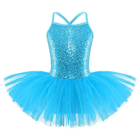 Girls Sequined Ballet Tutu Dress – Professional Dance Costume