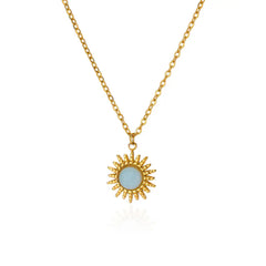 Stainless Steel Sunflower Pendant Necklace for Women