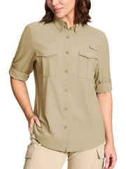 TACVASEN Women’s Quick-Dry Hiking Shirt – Long Sleeve Outdoor Top