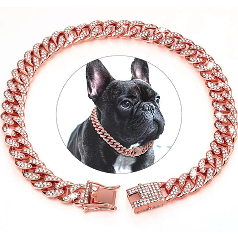 Dog & Cat Diamond Cuban Link Chain – Crystal Pet Collar