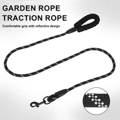 1.5m Reflective Nylon Dog Leash – Soft Handle Pet Walking Leash