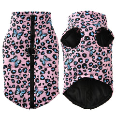 🐾 Leopard Print Winter Dog Jacket – Waterproof Pet Coat for Small Dogs