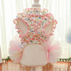 Floral Puppy Vest Dress 🌸 Soft Summer Princess Outfit for Small Dogs & Cats