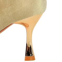 Luxury Women 7cm High Heels Wedding Replica Pumps Lady Luxury Designer Metal Chain Buckle High Heels Stiletto Women Dress Shoes