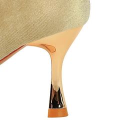 Luxury Women 7cm High Heels Wedding Replica Pumps Lady Luxury Designer Metal Chain Buckle High Heels Stiletto Women Dress Shoes