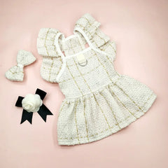 Luxury Pink Winter Dog Dress 🎀 Thick Princess Outfit with Backpack for Pets