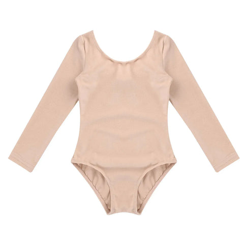 Girls Long Sleeve Ballet Leotard – Warm Gymnastics Training Bodysuit