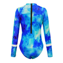 Long-Sleeve One-Piece Swimsuit with Skirt – Women’s Sexy Cover-Up Swimwear