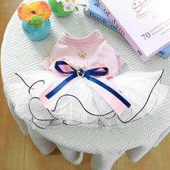 Fancy Bowtie Pet Dress – Luxury Summer Outfit for Dogs & Cats