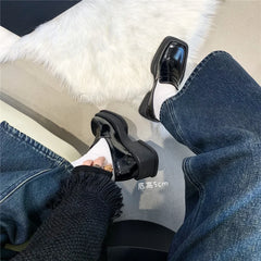 Women'S Shoes Low Heel Loafers Casual Ladies Slip on Square Toe Shoes Female Elegant Fashion Shoes Zapatillas Mujer