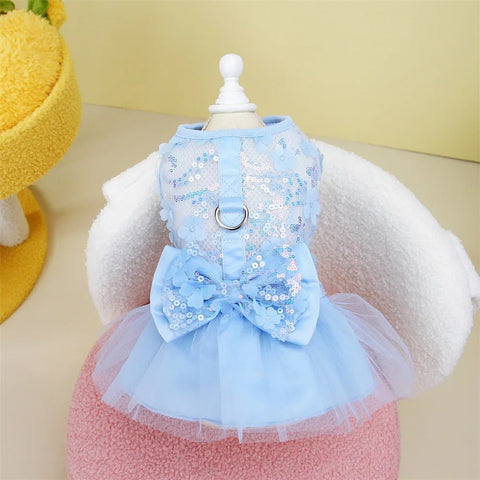 Sweet Summer Princess Pet Dress – Wedding Outfit for Small Dogs & Cats