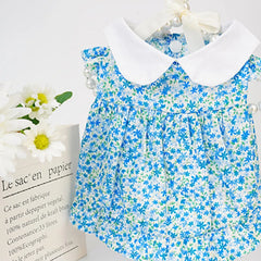 Floral Summer Dog Dress 🌸 Soft Breathable Outfit for Small Dogs & Cats