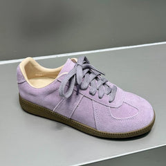 AUTUSPIN 17 Colors Women Training Sport Shoes Summer Autumn Fashion Sewing Ladies Lace-up Sneakers Contrast Casual Flats Female