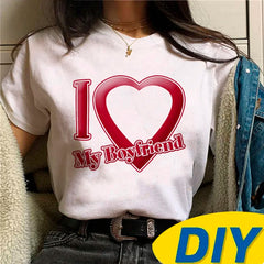 “I Love My Boyfriend” Custom T-Shirt – Funny Y2K Harajuku Tee