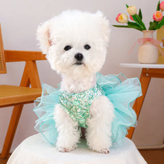 Green Fairy Pet Wedding Dress 💚 Mesh Tutu Princess Outfit for Dogs & Cats