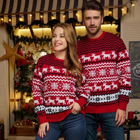 2025 New Women Men Kids Christmas Sweaters Casual Soft Jumpers Warm Thicken Matching Outfits Pullover Knitwear Xmas Family Look