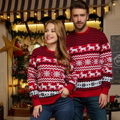 2025 New Women Men Kids Christmas Sweaters Casual Soft Jumpers Warm Thicken Matching Outfits Pullover Knitwear Xmas Family Look