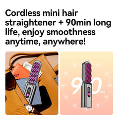 Portable USB Heated Hot Comb – Thermostatic Travel Hair Straightening Brush