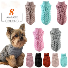 Small Dog Knitted Sweater – Autumn Winter Warm Pet Clothes