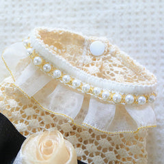 Luxury Kawaii Dog Dress 👑 Pearl Collar Princess Outfit for Small Dogs & Cats