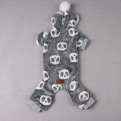 Panda Plush Dog Pajamas – Warm Fleece Winter Onesie for Small Dogs & Puppies