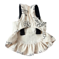 Rabbit Print Dog Dress 🐰 Cute Sling Jumpsuit Outfit for Pets