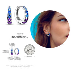 925 Silver Hoop Earrings for Women – Zircon Heart & Star Drops