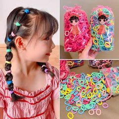 100/200PCS Colorful Nylon Elastic Hair Bands for Girls & Women