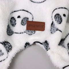 Plush Dog Pajamas – Cute Panda Fleece Onesie for Small Dogs Winter Warm Outfit