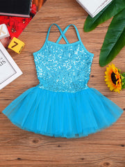 Girls Sequined Ballet Tutu Dress – Professional Dance Costume