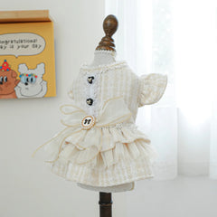 Luxury Princess Dog Dress 👑 Fancy Autumn/Winter Outfit for Small Dogs