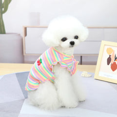 Striped Ruffle Pet Dress – Sweet Summer Vest Outfit for Small Dogs & Cats