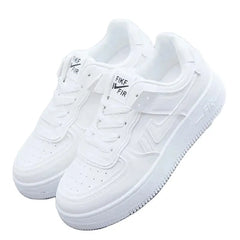 Fashionable Lace-up Flat Casual Shoes Comfortable Thick-soled Running Sneakers Round-toe Breathable/Wear-resistant Running Shoes