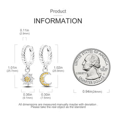 925 Silver Hoop Earrings for Women – Zircon Heart & Star Drops