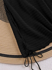 Knit Halter V-Neck Mini Dress – Side Cross Straps Beach Cover-Up (2025)