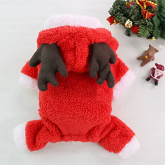 Christmas Dog Hoodie – Warm Winter Elk & Santa Pet Costume for Small & Medium Dogs