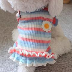 Flower Dog Dress 🌸 Cooling Summer Outfit for Small Dogs & Cats
