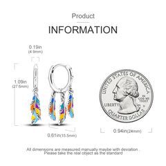 925 Silver Hoop Earrings for Women – Zircon Heart & Star Drops