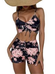 Floral High-Waist Bikini Set – Women’s Push-Up Two-Piece Swimsuit
