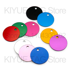 100pcs Aluminum Dog ID Tags – Round Personalized Name Plates