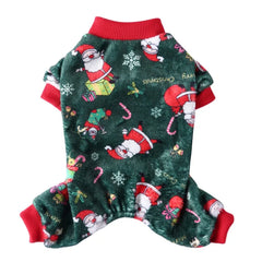 Christmas Winter Dog Pajamas – Warm Pet Clothes for Small Dogs & Cats