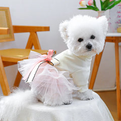 Fancy Bowtie Pet Dress – Luxury Summer Outfit for Dogs & Cats