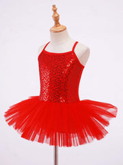 Girls Sequined Ballet Tutu Dress – Professional Dance Costume