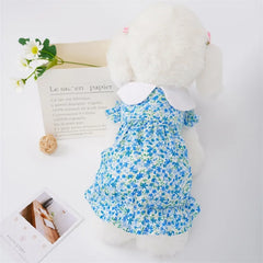 Floral Summer Dog Dress 🌸 Soft Breathable Outfit for Small Dogs & Cats