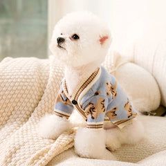 Striped Dog Cardigan – Luxury Sweater for Small Dogs & Cats