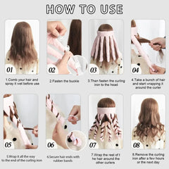 Heatless Velcro Octopus Hair Curler – Soft Foam No-Heat Sleep Curling Ribbon