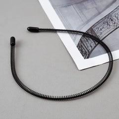 1/6PCS Metal Wavy Hair Bands – Unisex Black Head Hoop